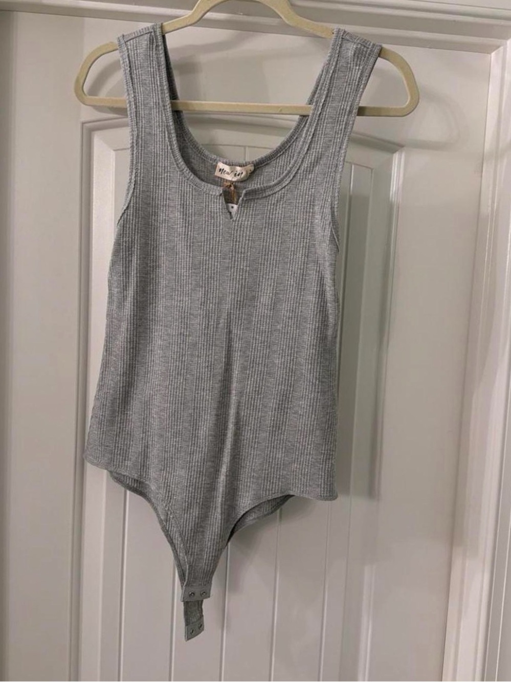 Heather Gray Ribbed Tank Bodysuit - Women Intimates & Sleepwear